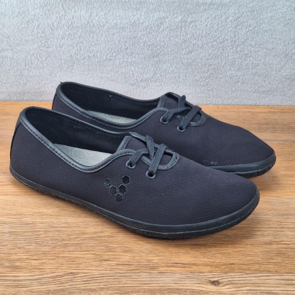 Vivobarefoot Jazz Women's 7 EU 38 Barefoot Flat Shoes Black Lace-Up Casual